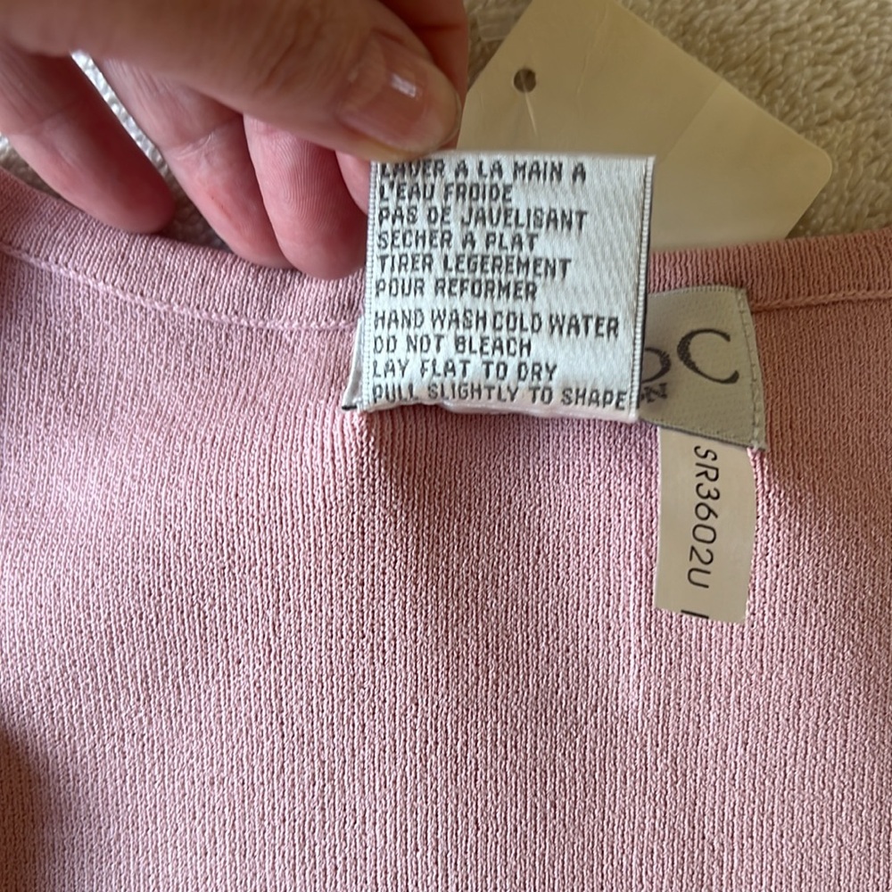 Striped Pink and Black Knit Tank - Picture 6 of 8